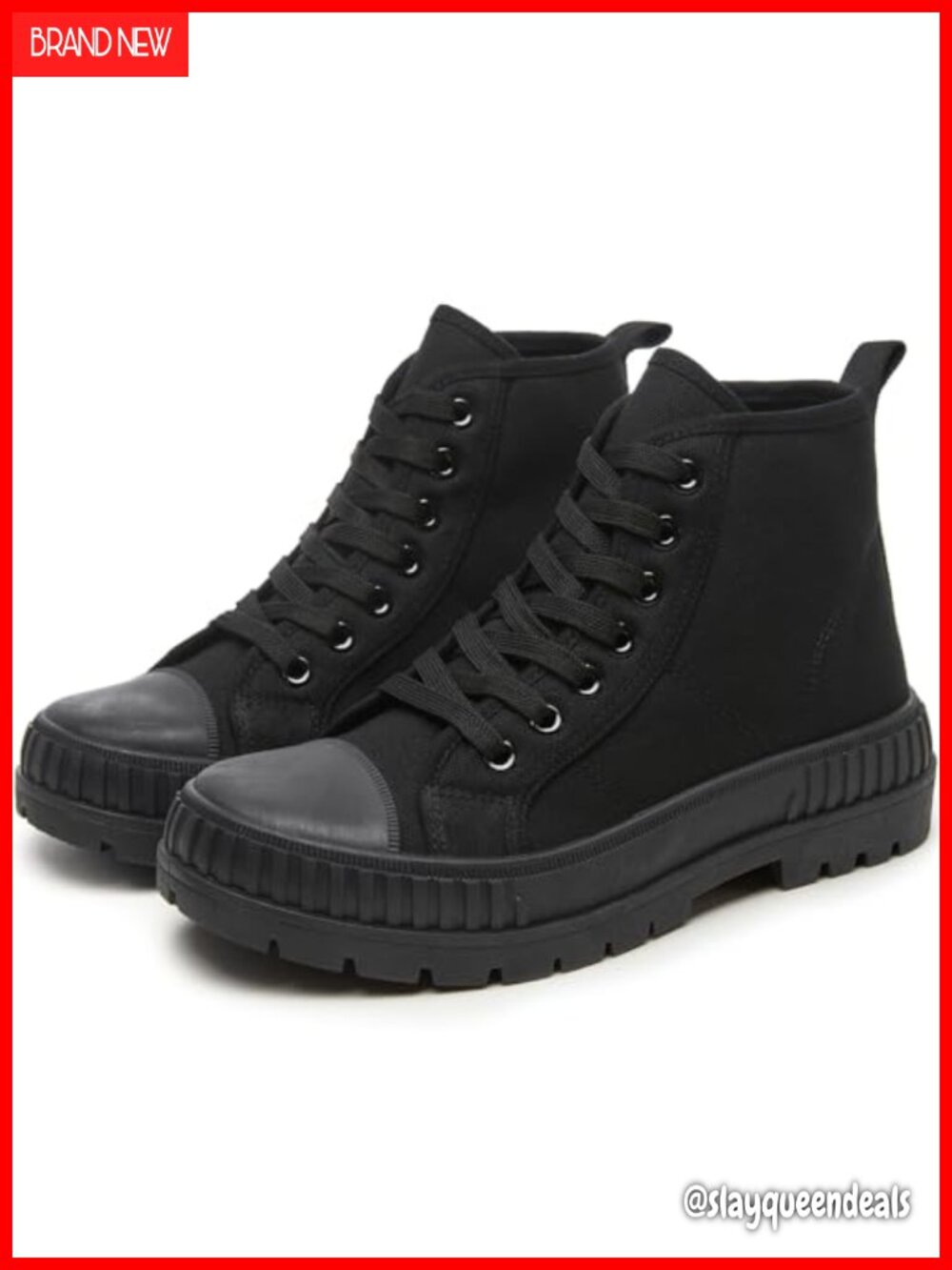 Women's High Top Platform Sneakers Canvas Shoes Breathable Lace-Up